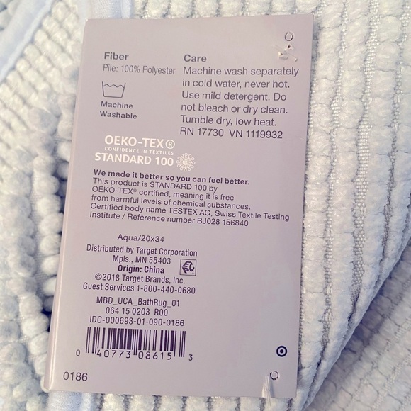 NWT PUFFY TEXTURED TARGET DESIGN AQUA BATH MAT - Picture 5 of 5